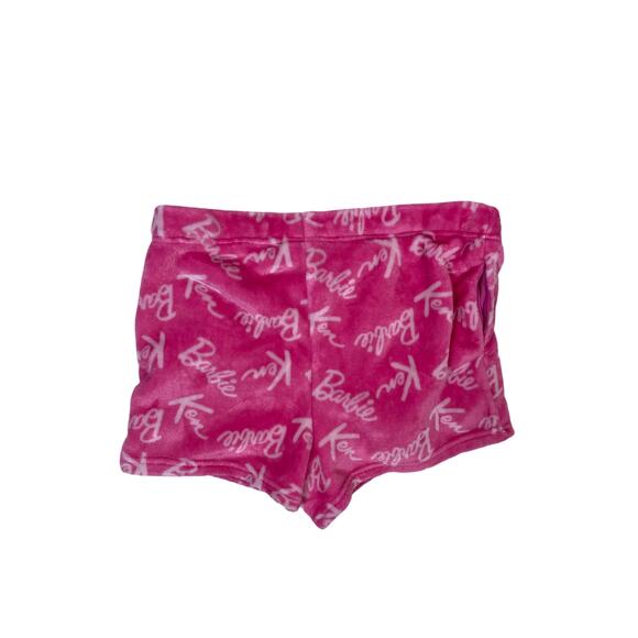 Barbie Fleece Lounge Shorts Women’s Large Y2K Cozy Sleepwear Pink Retro Style - Picture 3 of 4
